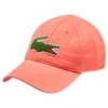 Lacoste Big Croc Gabardine Strapback Hat In Orange