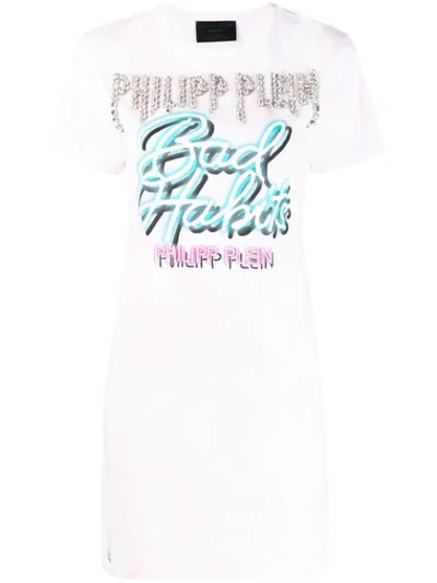 Philipp Plein Short Dress Rock In Pink