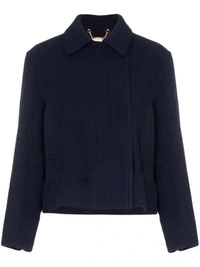 Chloé Drawstring Cropped Jacket In Blue