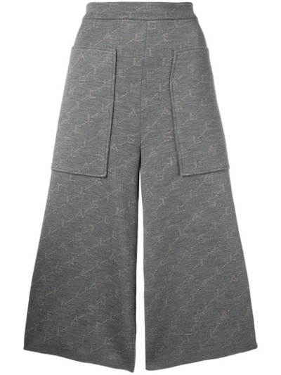 Stella Mccartney Monogram Knit Trousers In Grey
