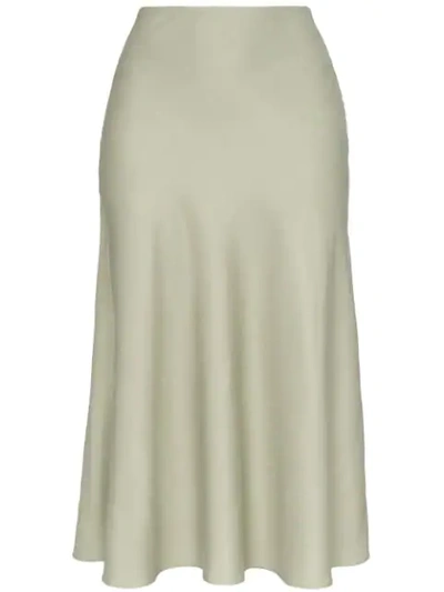 Carcel Midi Silk Skirt In Green