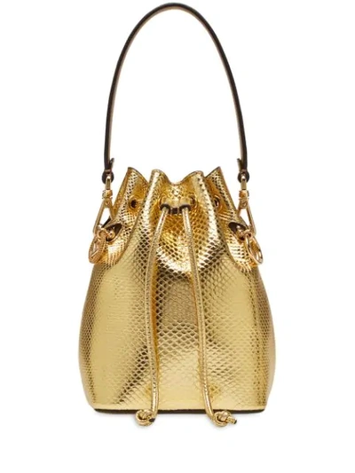 Fendi Mini Mon Tresor Bucket Bag In Gold