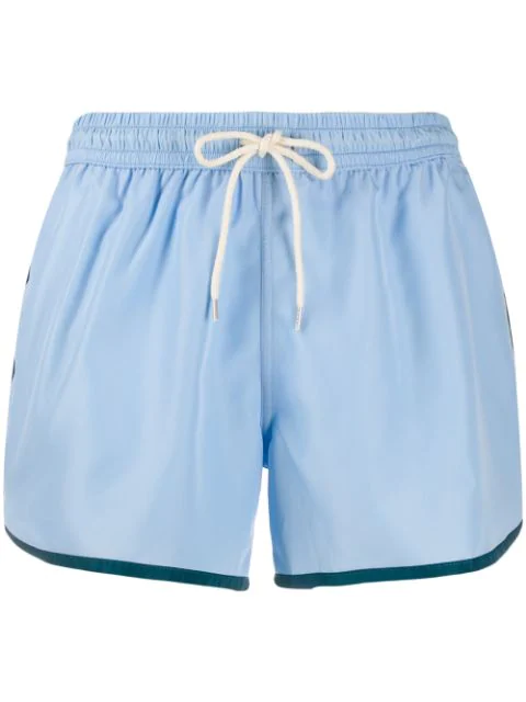 Nos Beachwear Contrast Trim Swim Shorts In Blue | ModeSens