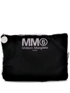 Mm6 Maison Margiela Mm6 Large Tulle Clutch Bag In Black