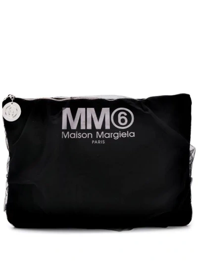 Mm6 Maison Margiela Mm6 Large Tulle Clutch Bag In Black