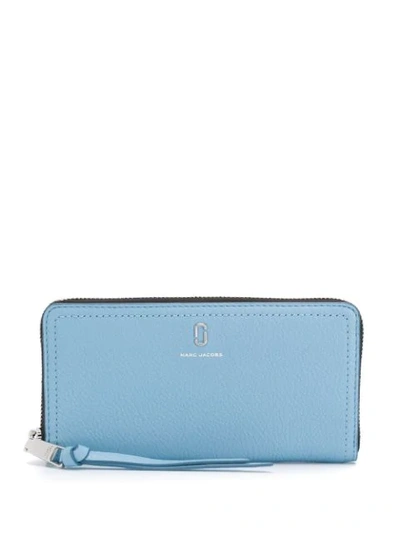 Marc Jacobs Logo Plaque Continental Wallet In Blue