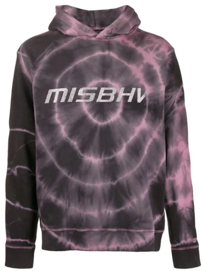 Misbhv Tie-dye Logo Hoodie In Black ,pink