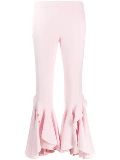 Giambattista Valli Asymmetric Bell Bottom Trousers In Pink