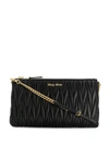 Miu Miu Textured Shoulder Bag In Black