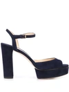 Jimmy Choo Peachy 105mm Sandals In Blue