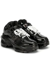 Maison Margiela Retro Fit Patent-leather Sneakers In Black