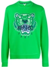 Kenzo Tiger Embroidered Sweatshirt In Green