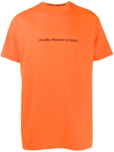 F.a.m.t. 'usually Dressed In Black' T-shirt - Orange | ModeSens