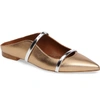 Malone Souliers Maureen Pointy Toe Flat In Gold/ Silver