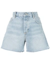 Anine Bing Bonnie Raw Hem Cutoff Denim Shorts In Blue