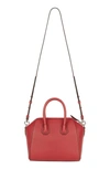 Givenchy Mini Antigona Sugar Leather Satchel In Vermillion