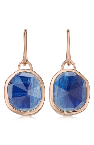 Monica Vinader Womens Rose Gold Siren Wire 18ct Rose Gold Vermeil And Kyanite Earrings 1 Size