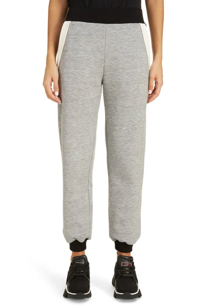 Givenchy Colorblock Crop Jogger Pants In Heather Gray