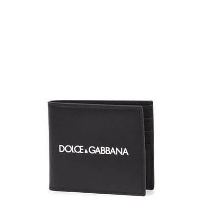 Dolce & Gabbana Leather Flap-over Wallet In Black