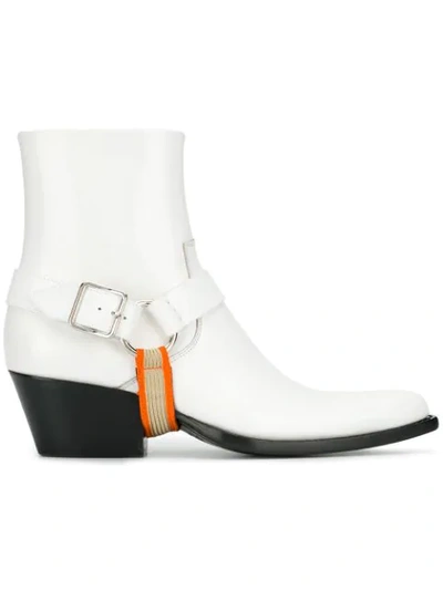 Calvin Klein 205w39nyc Pointed Toe Ankle Boots In White