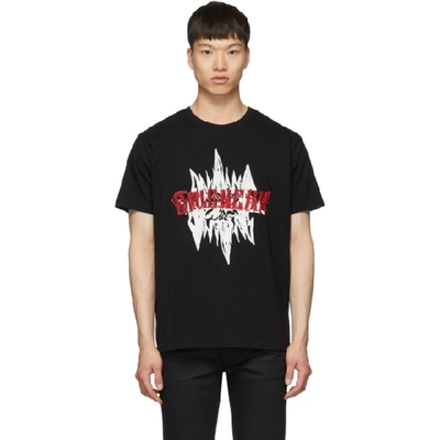 Givenchy Logo-embroidered Printed Cotton T-shirt In Black