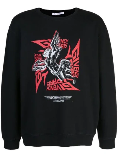 Givenchy Graphic Print Sweatshirt In 001 Black