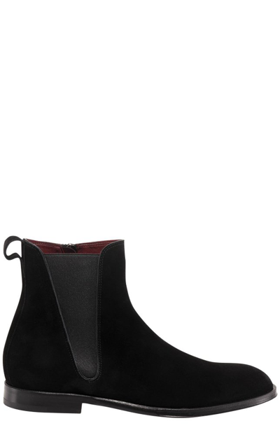 Dolce & Gabbana Beatles Suede Ankle Boots In Black