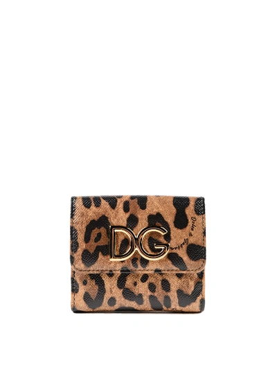 Dolce & Gabbana Dauphine St. Leo French Flap Wallet In Animal Print