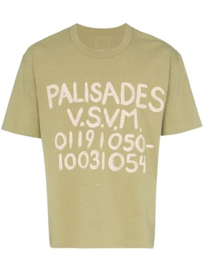Visvim Palisades Number T-shirt In Green