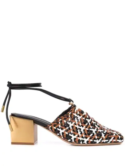 Ferragamo Interwoven Laino Mule Heel Multicolor In Brown