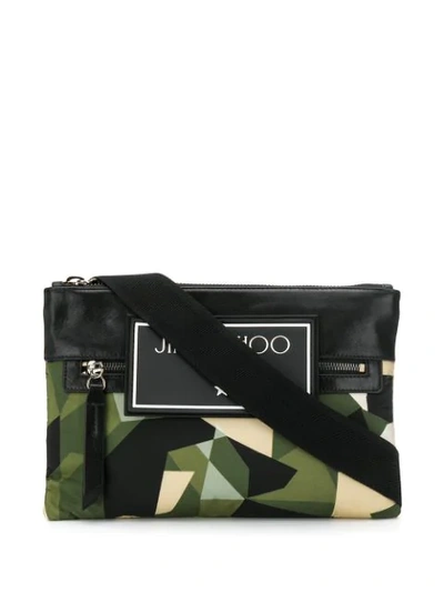 Jimmy Choo Kimi Camouflage Messenger Bag In Green