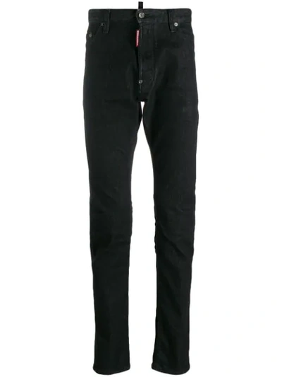 Dsquared2 Mid-rise Stretch Twill Chinos In Black
