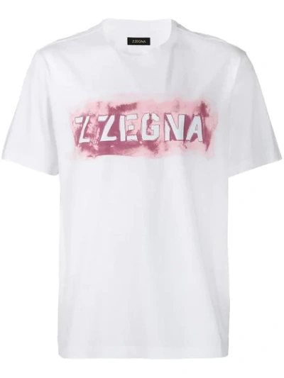 Z Zegna Logo Print T-shirt In White