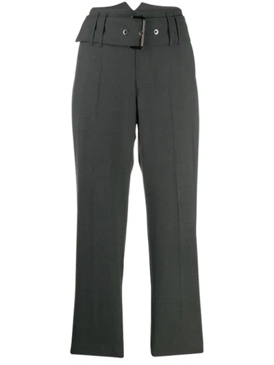 Brunello Cucinelli Belted Cropped Trousers In Grey