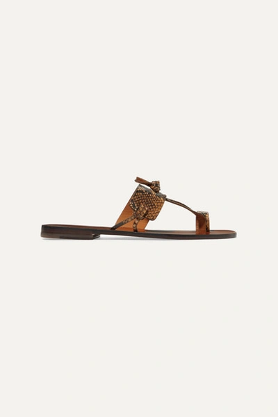 Zimmermann Knotted Snake-effect Leather Sandals In Snake Print