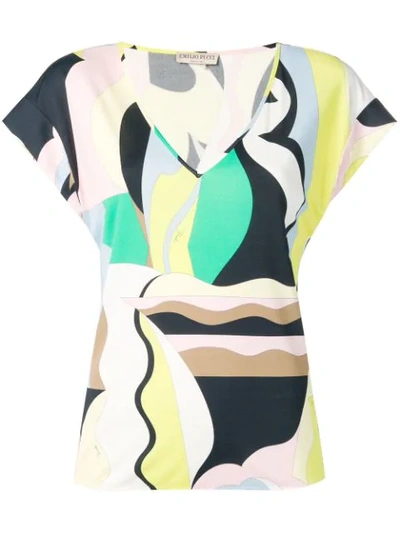 Emilio Pucci Vallauris Print Top In Neutrals