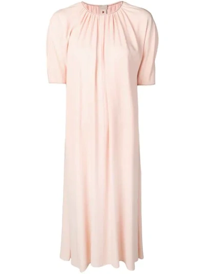 Marni Pleated Shift Dress In Pink