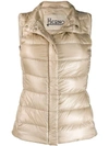 Herno Zipped Padded Gilet In Neutrals