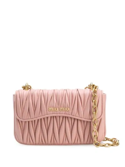 Miu Miu Matelassé Shoulder Bag In Pink