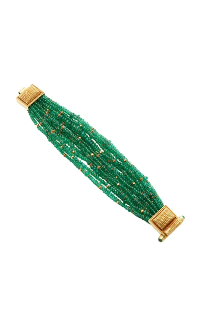 Amrapali 18k Gold Emerald Bracelet In Green