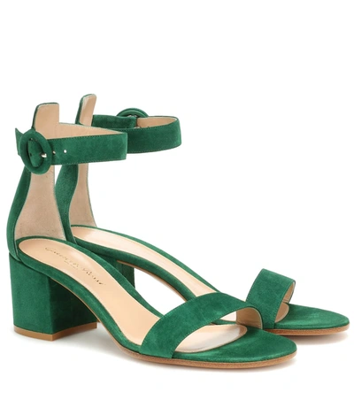 Gianvito Rossi Versillia 60 Suede Sandals In Green