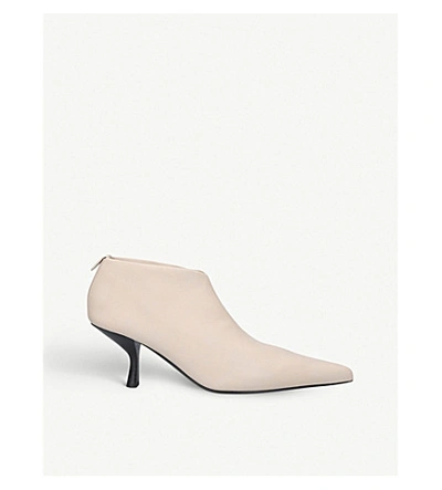 The Row Bourgeois Leather Ankle Boots In Taupe