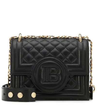 Balmain B-bag 21 Quilted Leather Shoulder Bag In Black