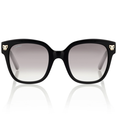 Cartier Panthère De  Square Sunglasses In Black