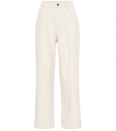 Brunello Cucinelli High-rise Wide-leg Jeans In White