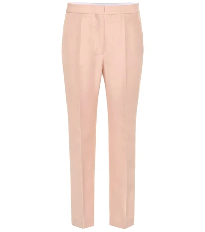 Stella Mccartney High-rise Wool-blend Straight Pants In Pink