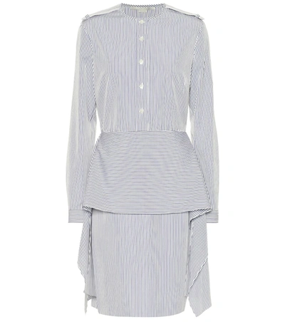 Stella Mccartney Striped Cotton Shirt Dress In Blue