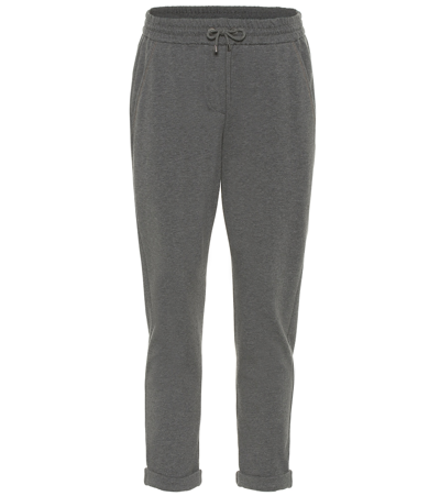 Brunello Cucinelli Cotton-blend Sweatpants In Grey