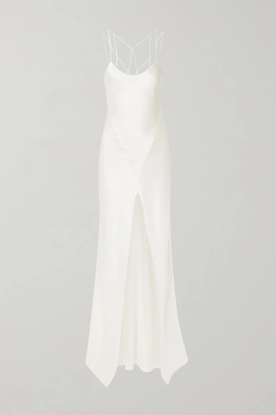 Kiki De Montparnasse Cage Open-back Silk-charmeuse Gown In Ivory