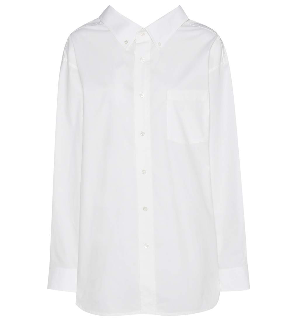 Balenciaga White Pinched Collar Shirt In Llaec | ModeSens
